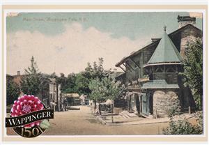 Postcard replica, of Main Street in the village of Wappingers Falls.